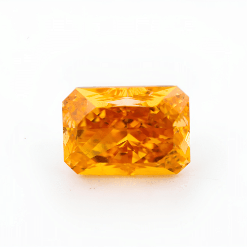 0.52 carat Carat Cut-Cornered Rectangular Modified Brilliant Fancy Vivid Yellow-Orange SI2 GIA Certified Diamond