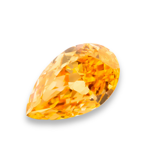 0.38 carat Carat Pear Modified Brilliant Fancy Vivid Yellow-Orange VS1 GIA Certified Diamond