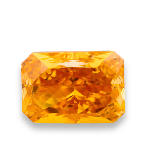 0.52 carat Carat Cut-Cornered Rectangular Modified Brilliant Fancy Vivid Yellow-Orange SI2 GIA Certified Diamond