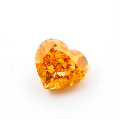 0.50 carat Carat Heart Modified Brilliant Fancy Vivid Yellow-Orange SI1 GIA Certified Diamond