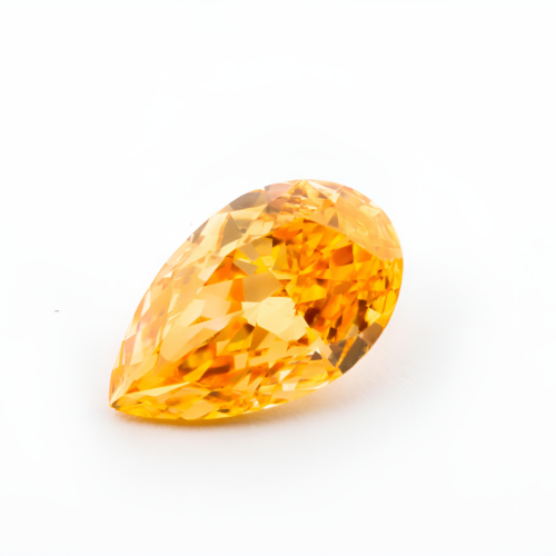 0.38 carat Carat Pear Modified Brilliant Fancy Vivid Yellow-Orange VS1 GIA Certified Diamond