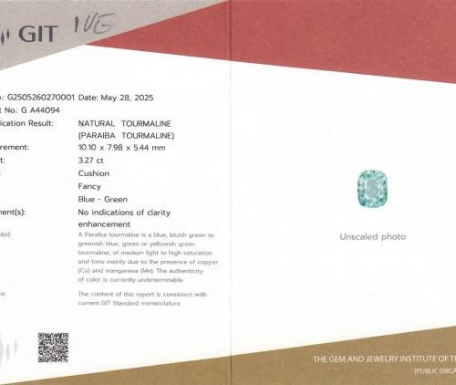 3.27 Carat CUSHION None Certified Diamond