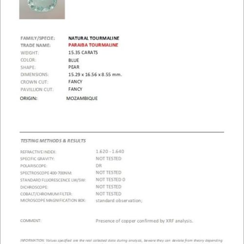 15.35 Carat Oval None Certified Diamond