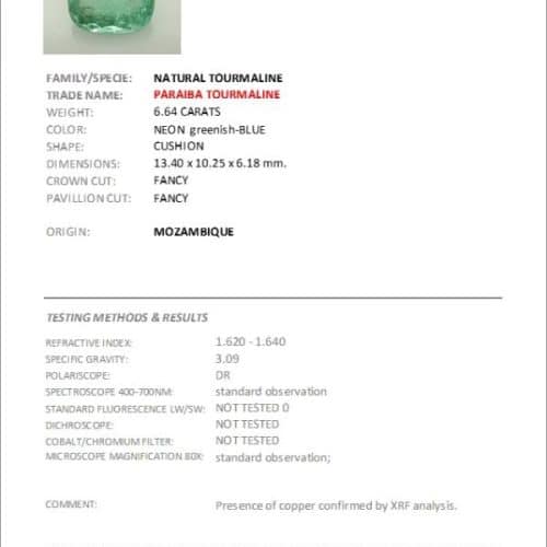 6.64 Carat Oval None Certified Diamond