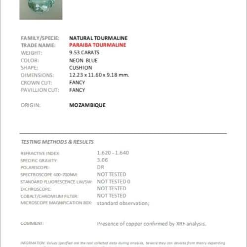 9.53 Carat Oval None Certified Diamond