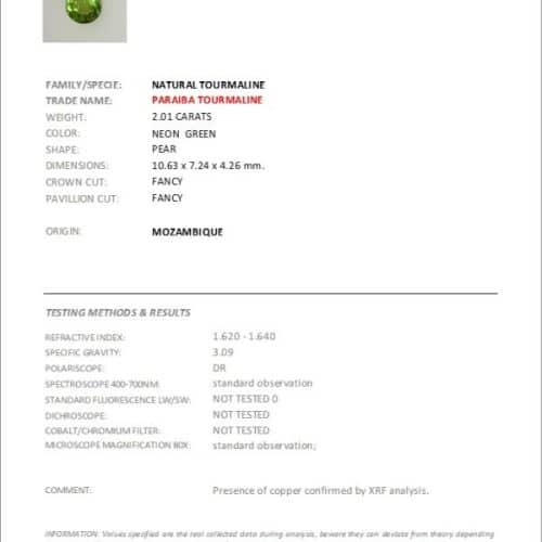 2.01 Carat PEAR None Certified Diamond