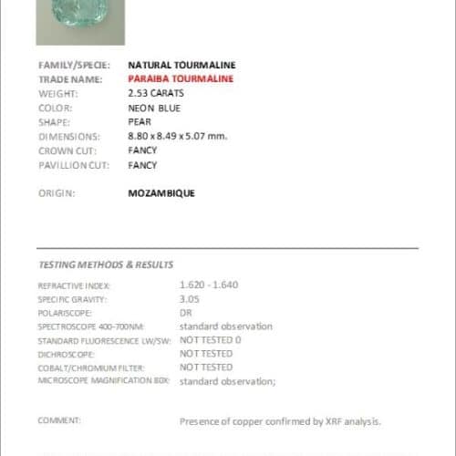 0.2 Carat Pear None Certified Diamond