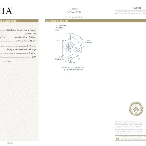 0.18 carat Carat Modified Heart Brilliant GIA Certified Diamond