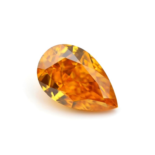 0.36 carat Carat Pear Fancy Vivid Yellow-Orange VS2 GIA Certified Diamond