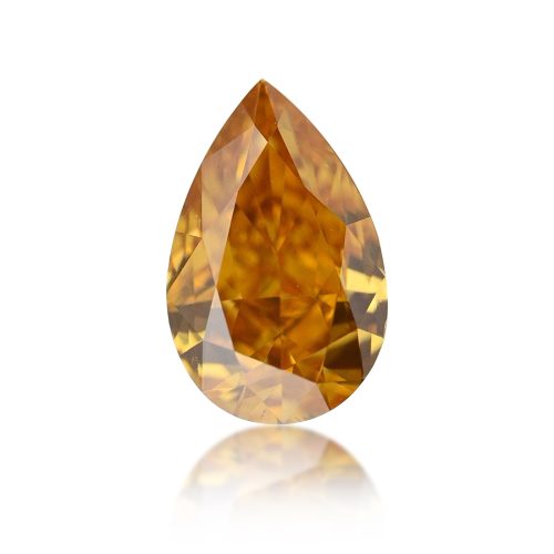 0.36 carat Carat Pear Fancy Vivid Yellow-Orange VS2 GIA Certified Diamond