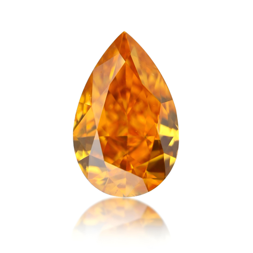0.36 carat Carat Pear Fancy Vivid Yellow-Orange VS2 GIA Certified Diamond