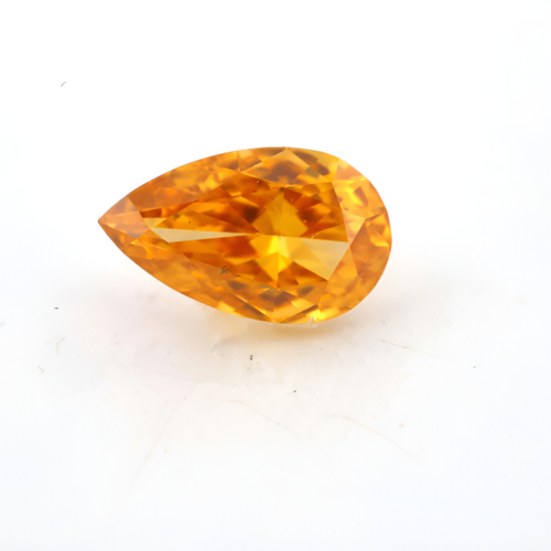 0.25 carat Carat Pear Modified Brilliant Fancy Vivid Yellow-Orange VS2 GIA Certified Diamond