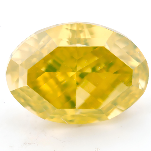0.70 carat Carat Oval Mixed Cut Fancy Vivid Yellow VS2 GIA Certified Diamond