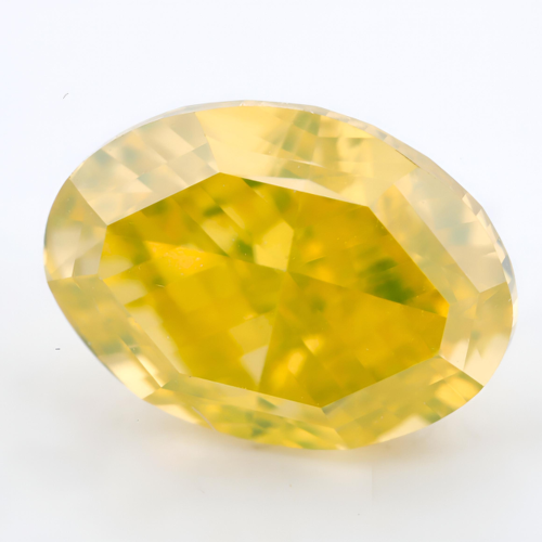 0.70 carat Carat Oval Mixed Cut Fancy Vivid Yellow VS2 GIA Certified Diamond