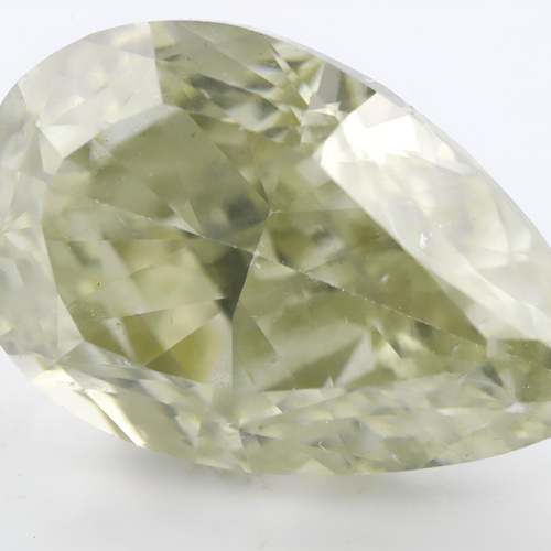 1.07 carat Carat Pear Modified Brilliant Fancy Grayish Greenish Yellow I1 GIA Certified Diamond