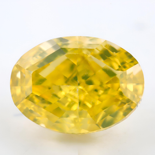 0.83 carat Carat Oval Mixed Cut Fancy Intense Yellow VS2 GIA Certified Diamond