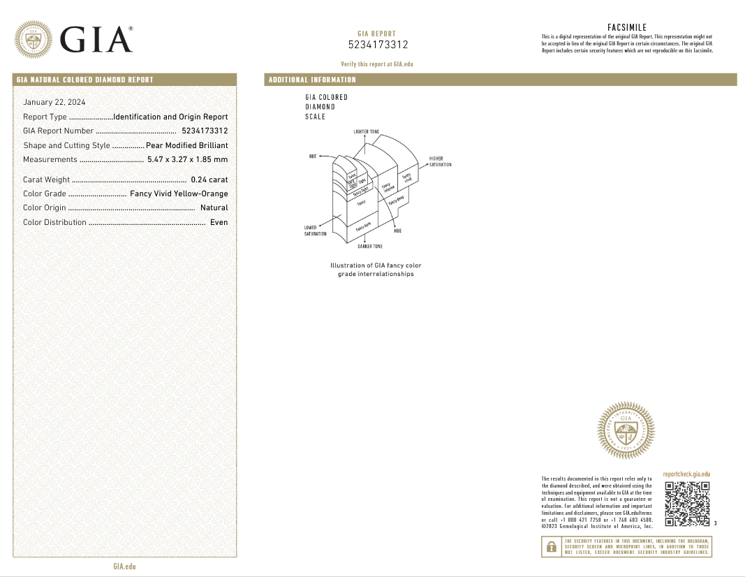 0.24 carat Carat Pear Modified Brilliant GIA Certified Diamond