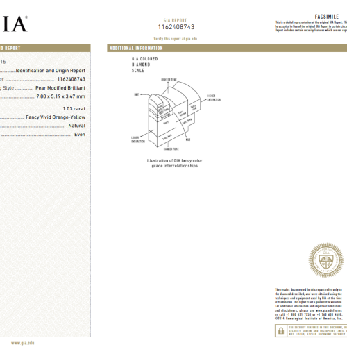 1.03 carat Carat Pear Modified Brilliant GIA Certified Diamond