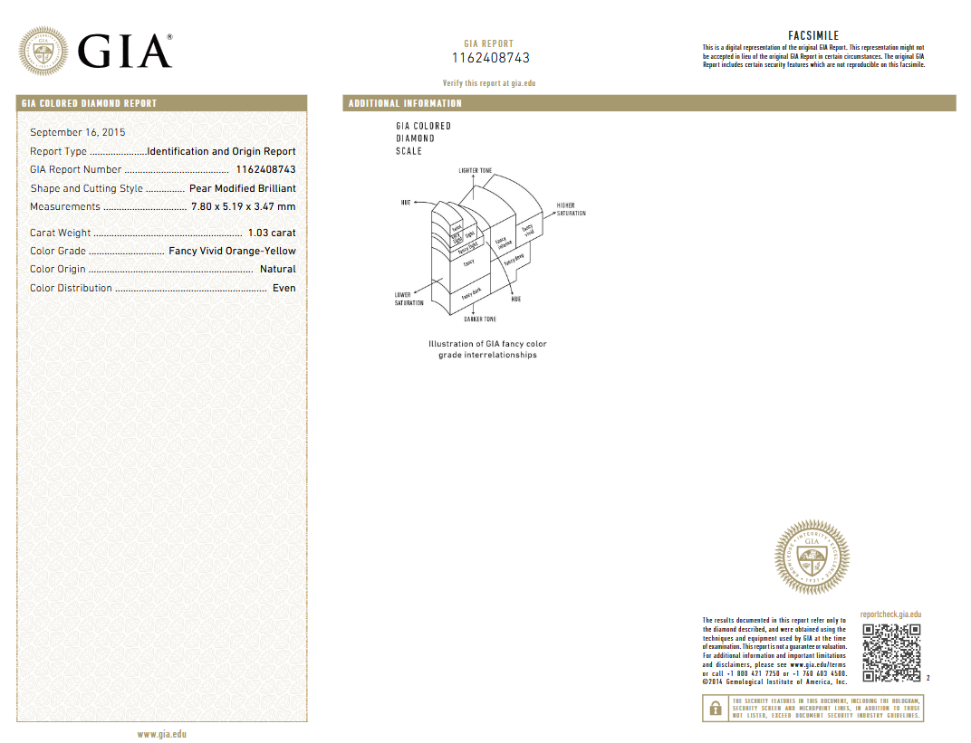1.03 carat Carat Pear Modified Brilliant GIA Certified Diamond