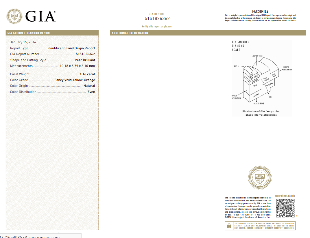 1.16 carat Carat Pear Brilliant GIA Certified Diamond