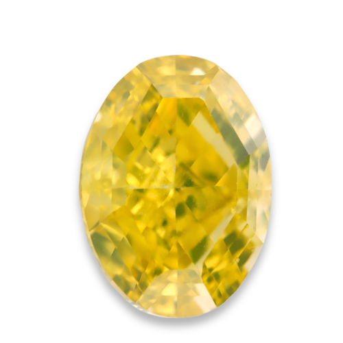 0.83 carat Carat Oval Mixed Cut Fancy Intense Yellow VS2 GIA Certified Diamond