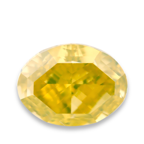0.70 carat Carat Oval Mixed Cut Fancy Vivid Yellow VS2 GIA Certified Diamond