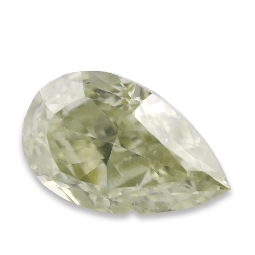 1.07 carat Carat Pear Modified Brilliant Fancy Grayish Greenish Yellow I1 GIA Certified Diamond