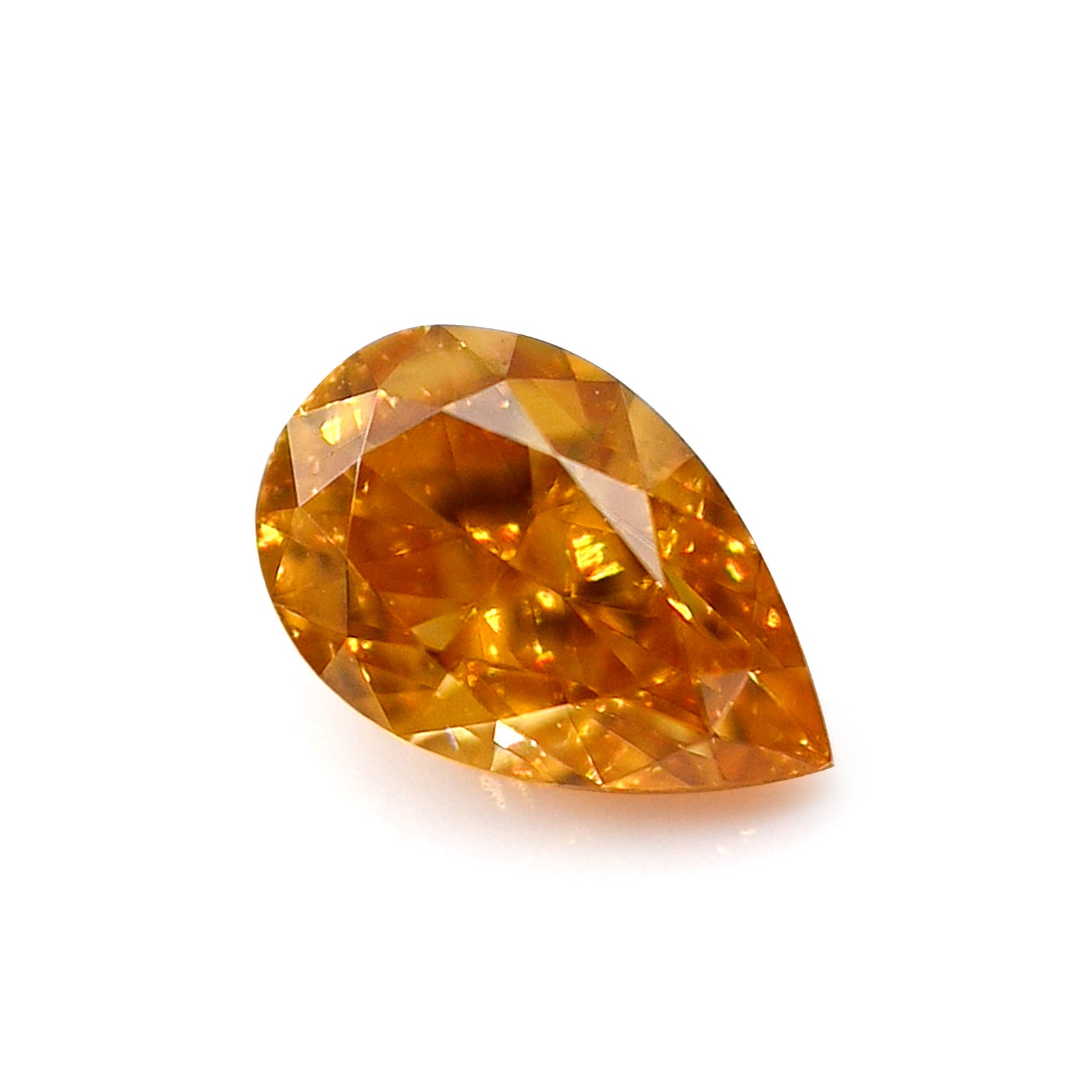 0.29 carat Carat Pear Fancy Vivid Yellow-Orange VS1 GIA Certified Diamond