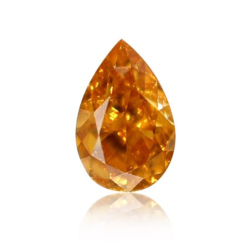 0.29 carat Carat Pear Fancy Vivid Yellow-Orange VS1 GIA Certified Diamond