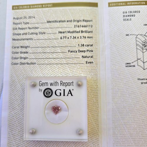 1.38 carat Carat Heart Modified Brilliant GIA Certified Diamond