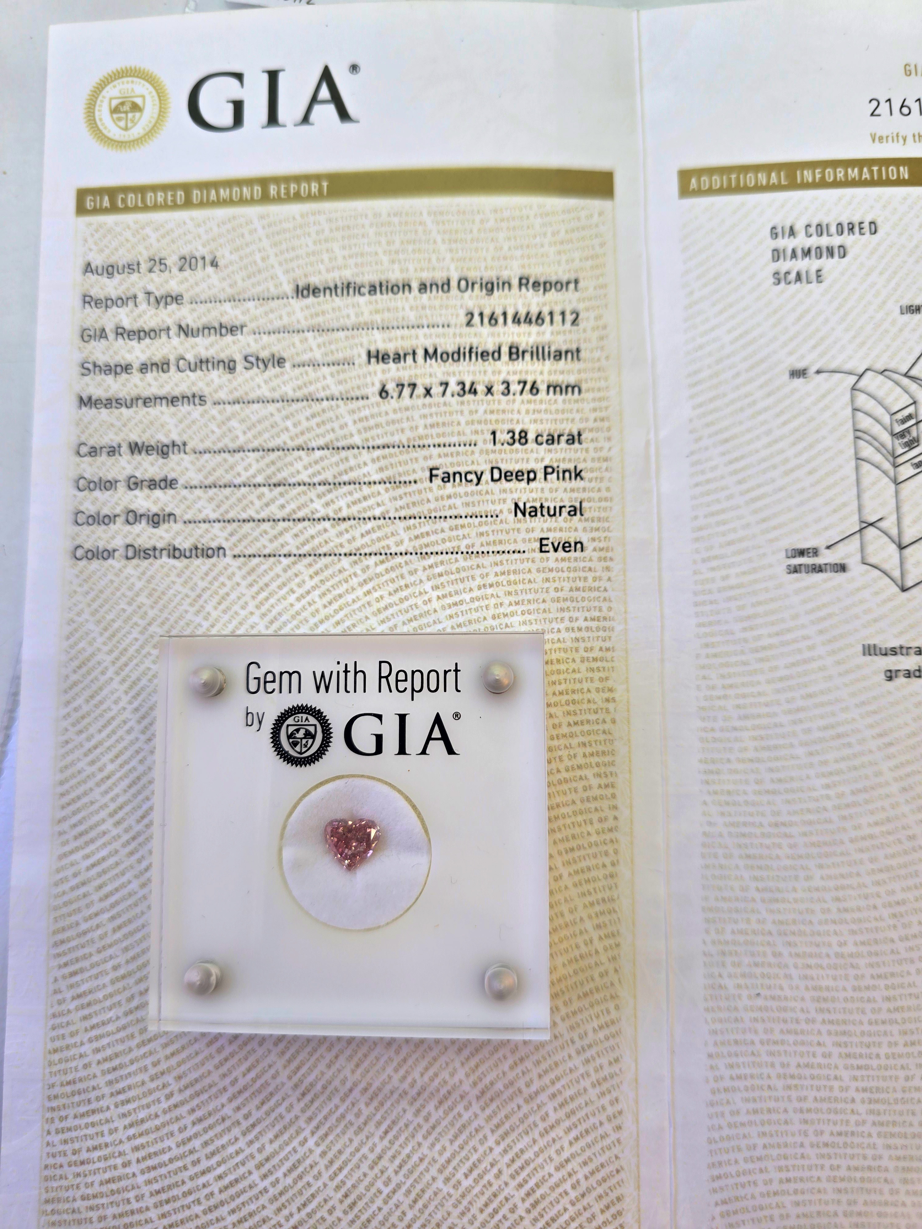 1.38 carat Carat Heart Modified Brilliant GIA Certified Diamond