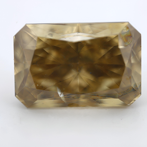 2.21 carat Carat Cut-Cornered Rectangular Modified Brilliant Fancy Dark Brown-Greenish Yellow I1 GIA Certified Diamond
