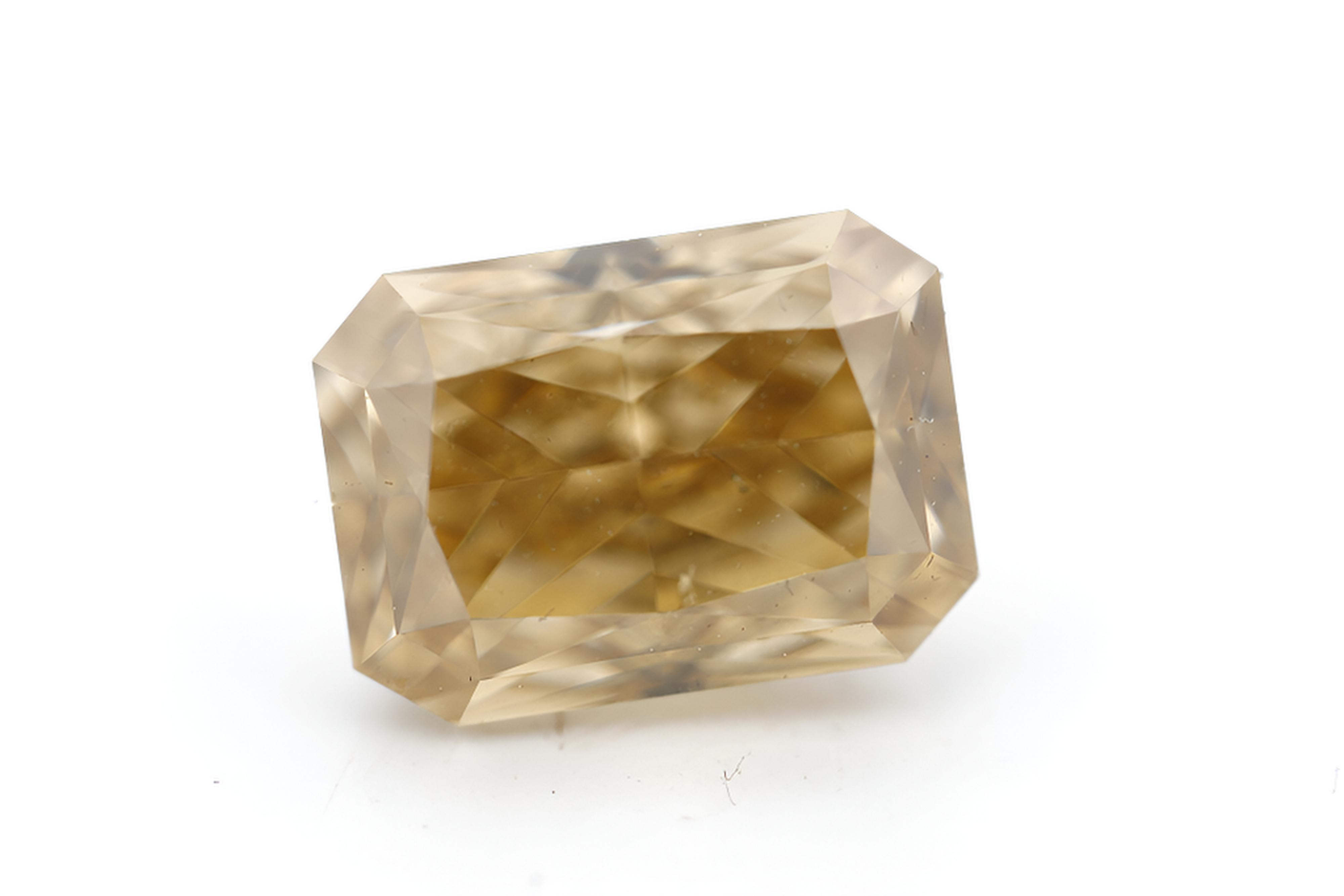 1.50 carat Carat Cut-Cornered Rectangular Modified Brilliant Fancy Brown-Yellow SI2 GIA Certified Diamond