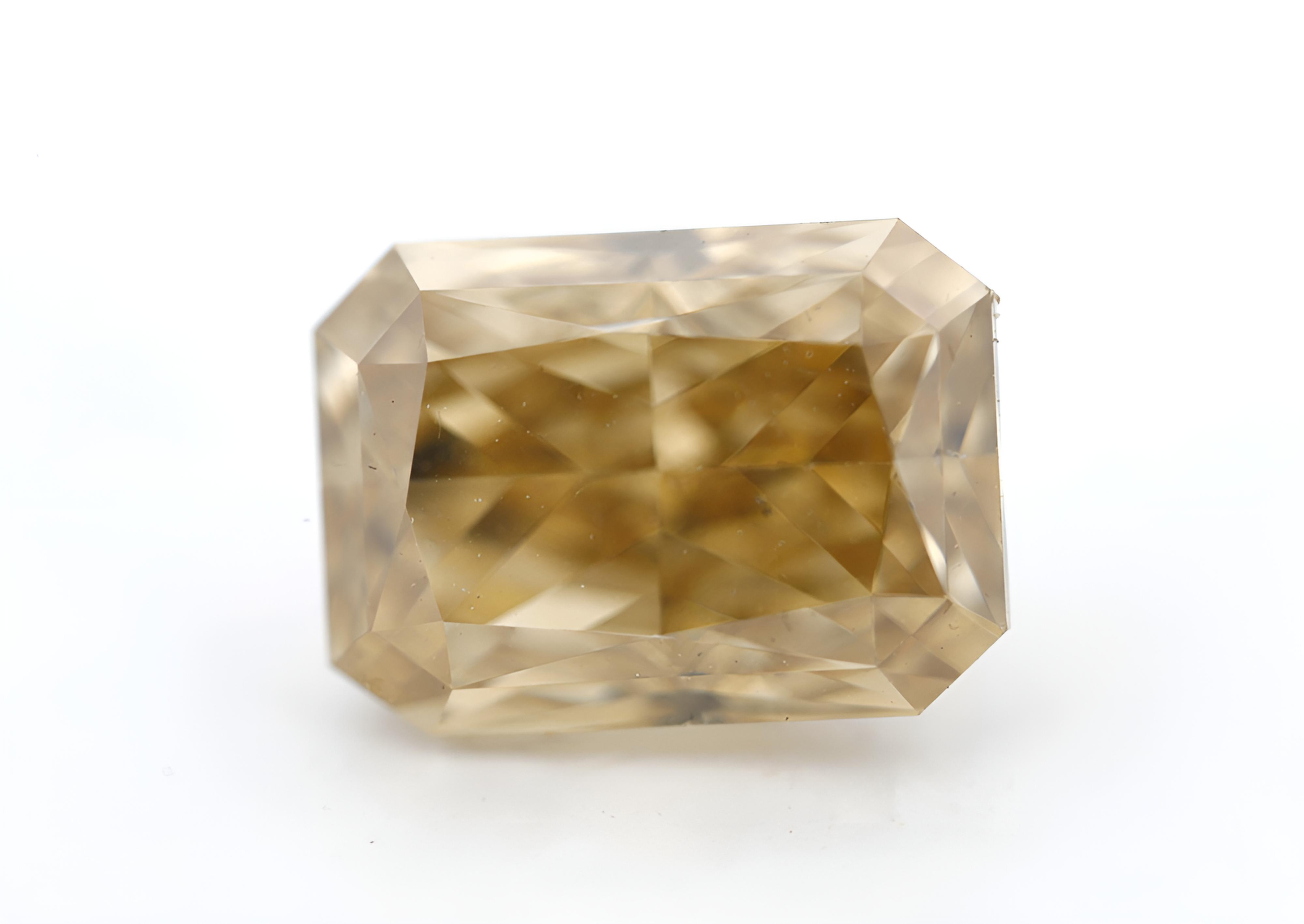 1.50 carat Carat Cut-Cornered Rectangular Modified Brilliant Fancy Brown-Yellow SI2 GIA Certified Diamond