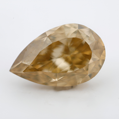 1.02 carat Carat Pear Modified Brilliant Fancy Deep Brownish Yellow VS2 GIA Certified Diamond