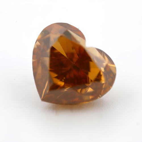 1.01 carat Carat Heart Modified Brilliant Fancy Deep Brown-Orange I1 GIA Certified Diamond
