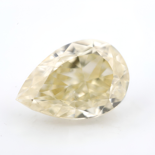 1.01 carat Carat Pear Modified Brilliant Fancy Light Yellow SI2 GIA Certified Diamond