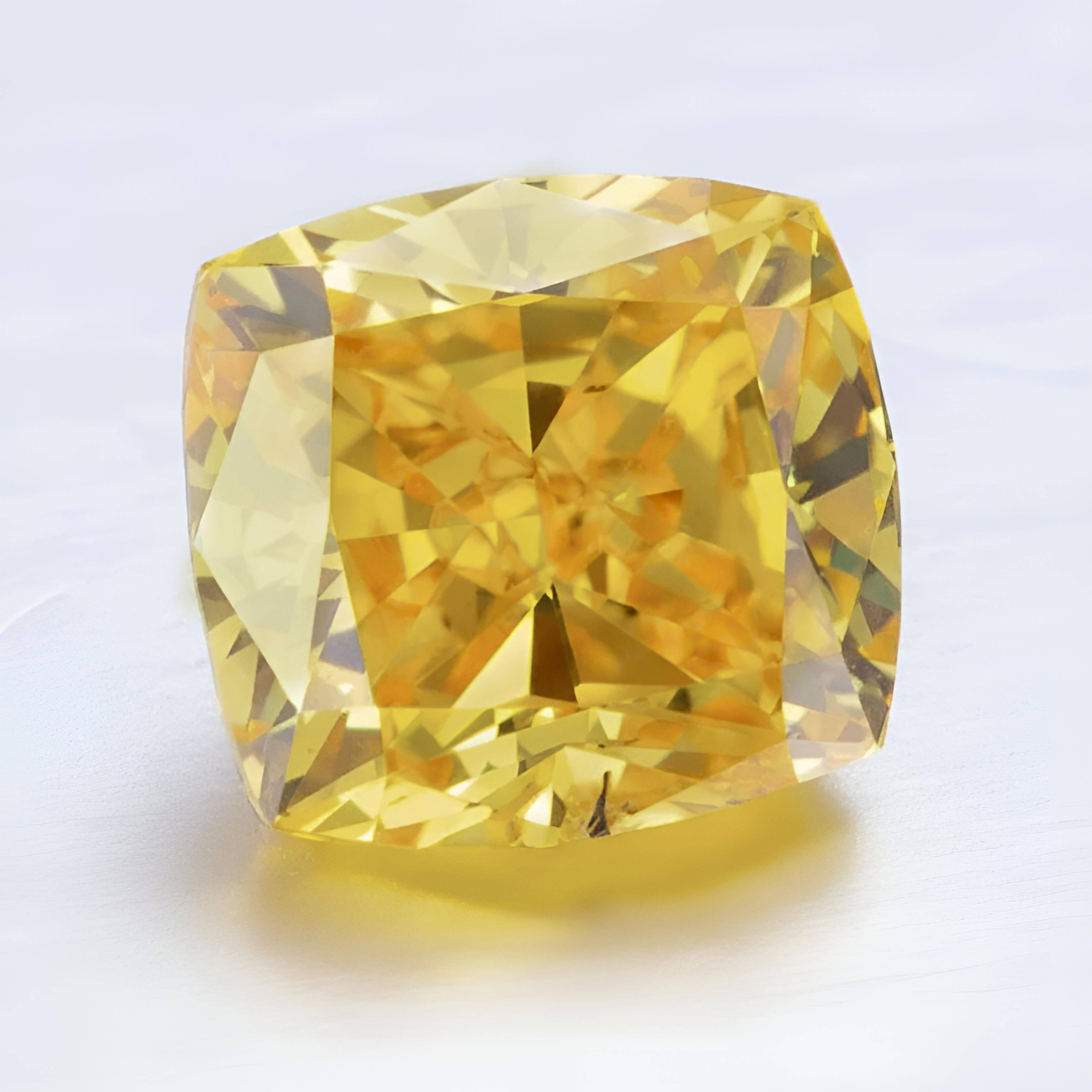 1.00 carat Carat Cushion Modified Brilliant Fancy Brownish Yellow SI2 GIA Certified Diamond