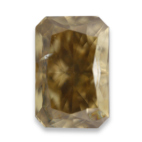 2.21 carat Carat Cut-Cornered Rectangular Modified Brilliant Fancy Dark Brown-Greenish Yellow I1 GIA Certified Diamond