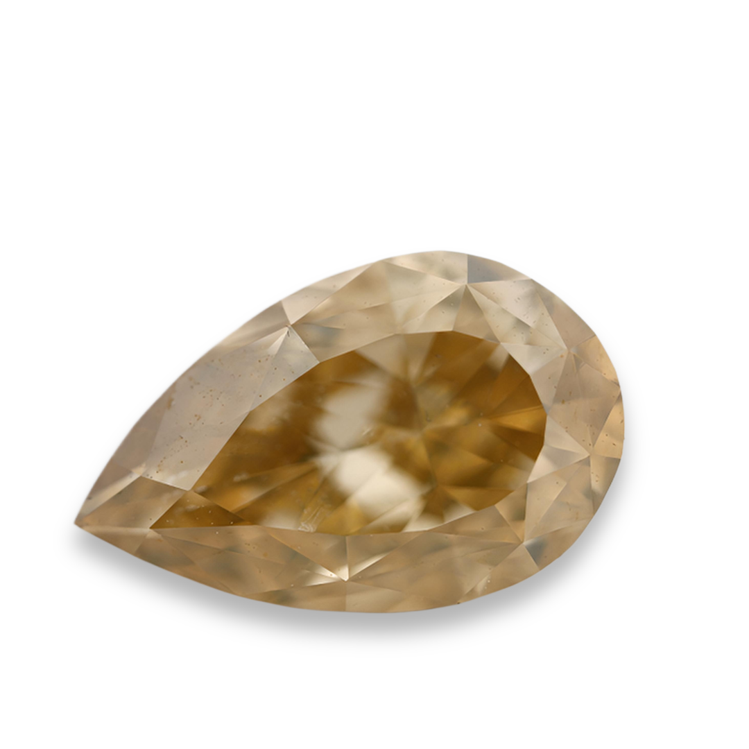 1.02 carat Carat Pear Modified Brilliant Fancy Deep Brownish Yellow VS2 GIA Certified Diamond