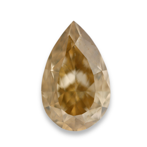 1.02 carat Carat Pear Modified Brilliant Fancy Deep Brownish Yellow VS2 GIA Certified Diamond