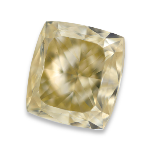 2.03 carat Carat Cushion Modified Brilliant Fancy Light Brownish Greenish Yellow VS2 GIA Certified Diamond