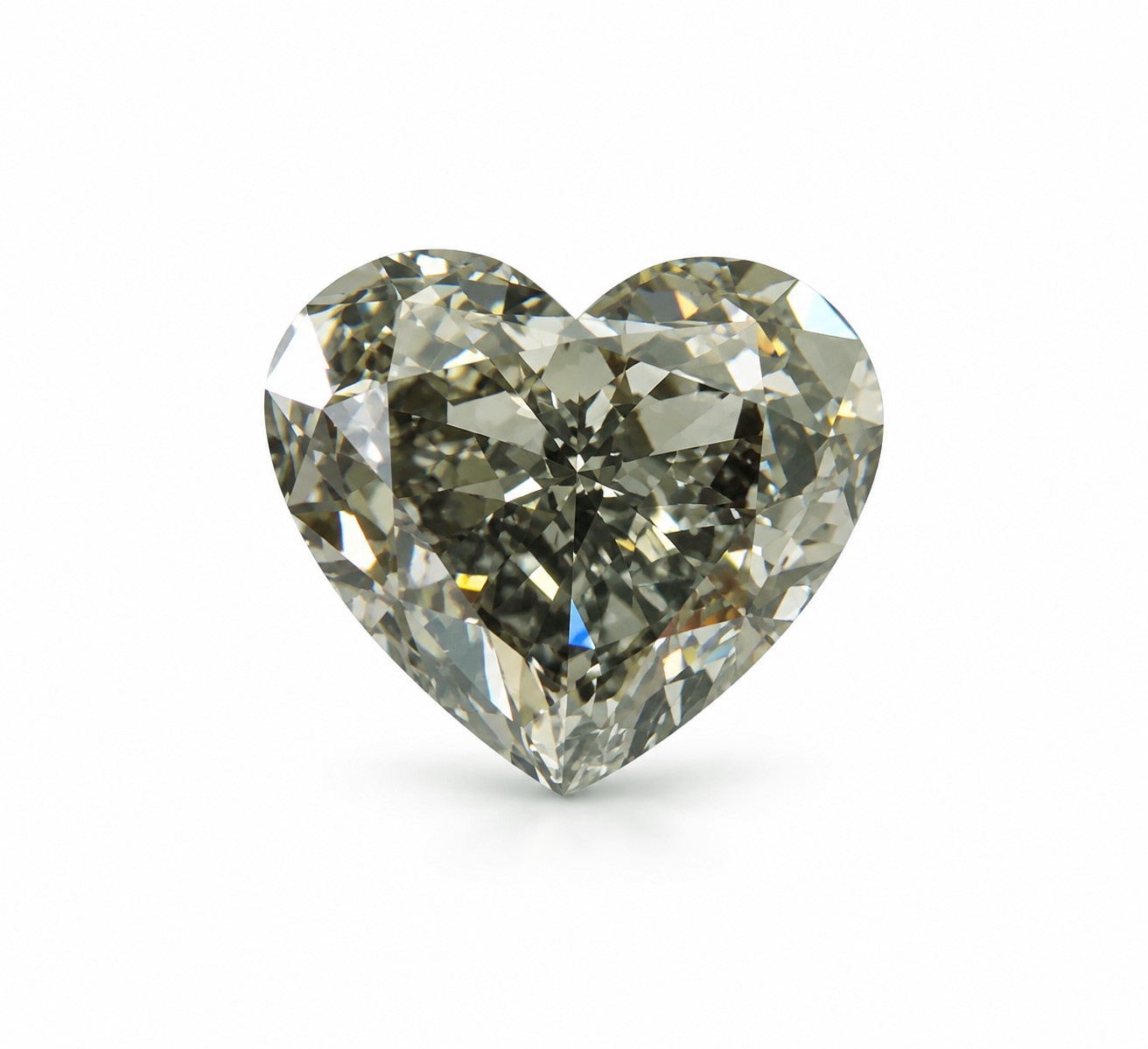 Natural Loose 1.02ct Heart Fancy Dark Greenish Gray SI1 Diamond GIA Certified