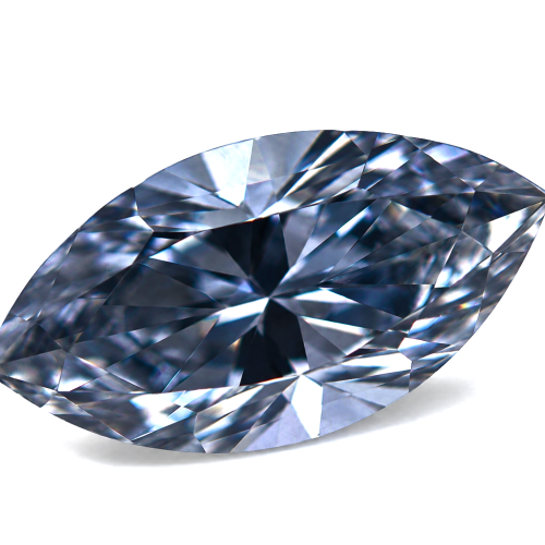 0.51 carat Carat Marquise Modified Brilliant Fancy Grayish Blue VS2 GIA Certified Diamond