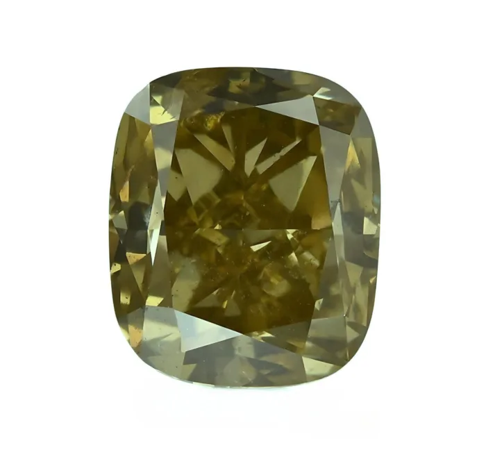 4.03ct Chameleon Diamond - Natural Loose Fancy  Brown Green Yellow Color Cushion - Image 4