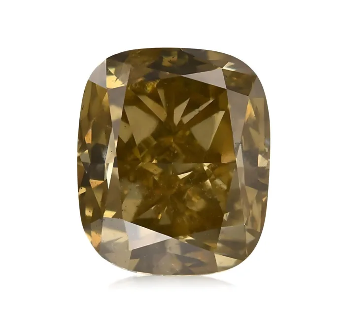 4.03ct Chameleon Diamond - Natural Loose Fancy  Brown Green Yellow Color Cushion - Image 2