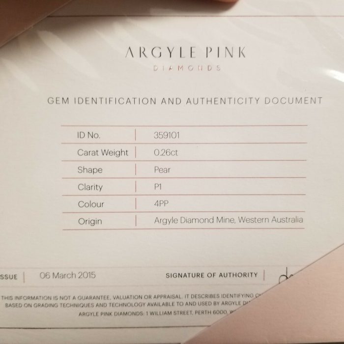 Argyle 0.24ct 4PP Natural Loose Fancy Intense Pink Color Diamond GIA Pear Shape - Image 2