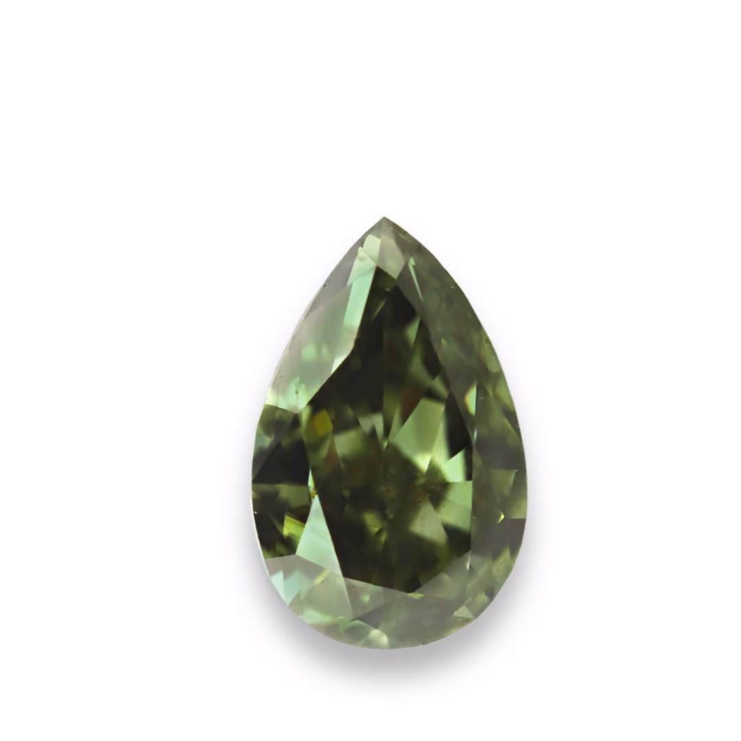 Chameleon Diamond - 0.20ct Natural Loose Fancy Gray Yellow Green Pear GIA VS2