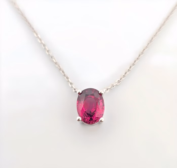Natural Unheated Red Ruby Necklace Pendant 1.21ct Mozambique Oval 14K Gold - Image 10