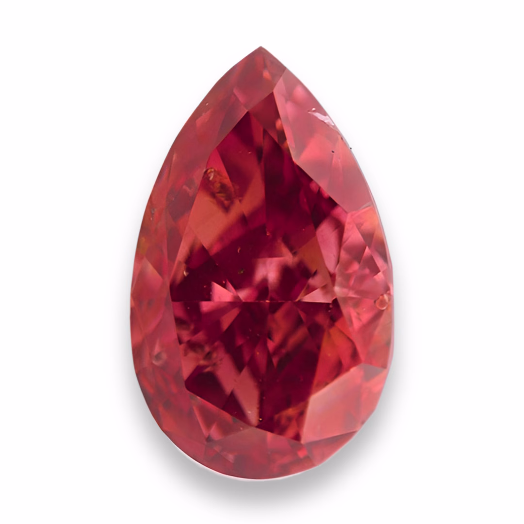 Pink Diamond - 0.32ct Natural Loose Fancy Deep Orangy Pink (Red Color) GIA Pear